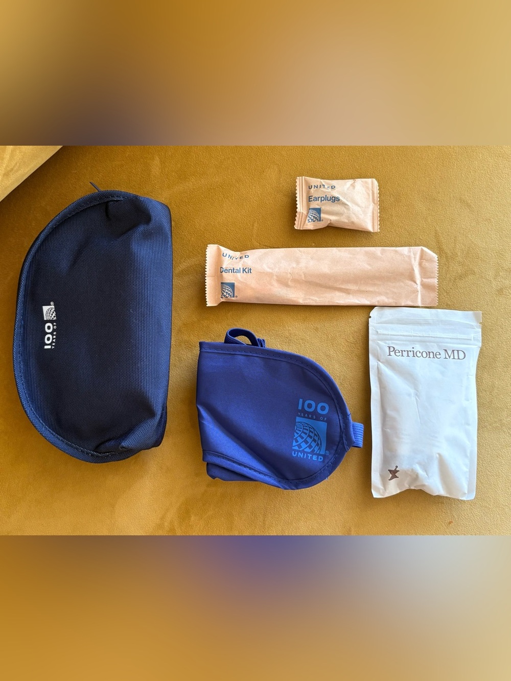 United Airlines 100th Anniversary Amenity Kit Travel Pouch | New